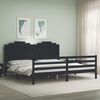 vidaXL Cadre de lit sans matelas noir 200x200 cm bois massif