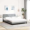 vidaXL Cadre de lit sans matelas Hanko gris clair 160x200 cm tissu