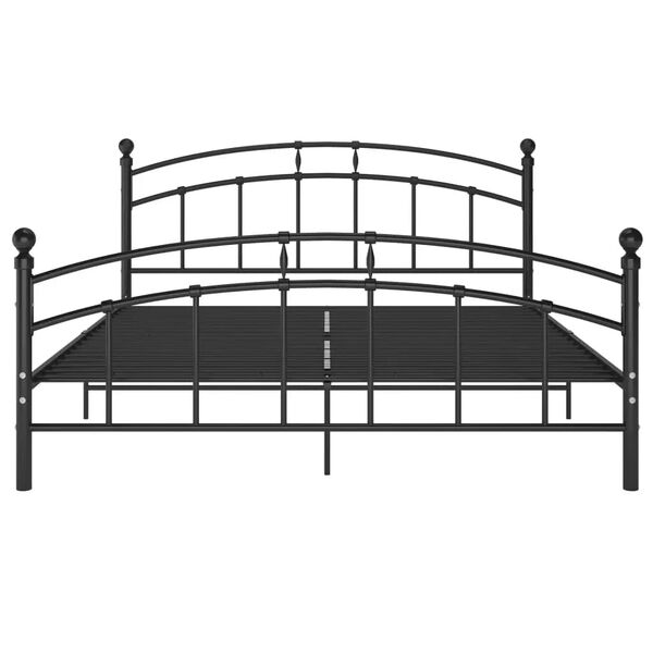 vidaXL Cadre de lit avec t&ecirc;te de lit sans matelas noir 160x200cm m&eacute;tal