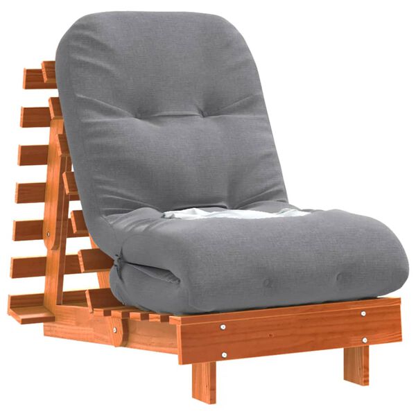 vidaXL Canapé-lit futon avec matelas 60x206x11 cm bois massif de pin