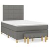 vidaXL Sommier &agrave; lattes de lit avec matelas gris fonc&eacute; 120x190cm tissu