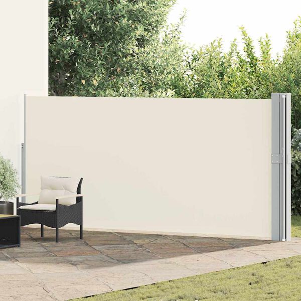 vidaXL Auvent lat&eacute;ral r&eacute;tractable de patio 170x1200 cm Cr&egrave;me