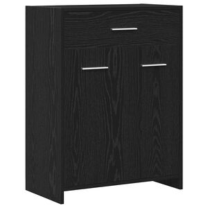 vidaXL Cabinet de salle de bain avec tiroir Ch&ecirc;ne noir 60 x 33 x 80 cm