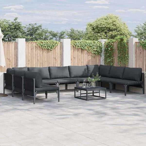 vidaXL Ensemble de canapé de jardin Anthracite Acier