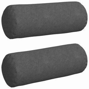 vidaXL Coussins d'accent 2 pcs Gris fonc&eacute; &Oslash; 25 x 70 cm