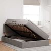 vidaXL Lit avec rangement et LED Taupe 120 x 200 cm Polyester