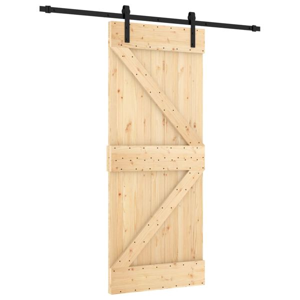 vidaXL Porte coulissante et kit de quincaillerie 85x210 cm pin massif