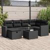 vidaXL Salon de jardin 7 pcs avec coussins noir r&eacute;sine tress&eacute;e