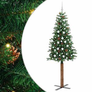 vidaXL Sapin de No&euml;l mince Vert 210 cm PVC et bois de pin massif