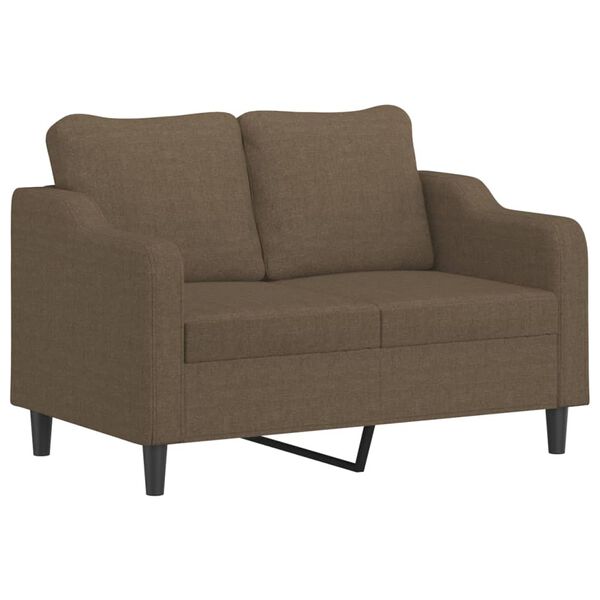 vidaXL Canap&eacute; 2 places et oreillers et coussins Marron 120 cm Tissu