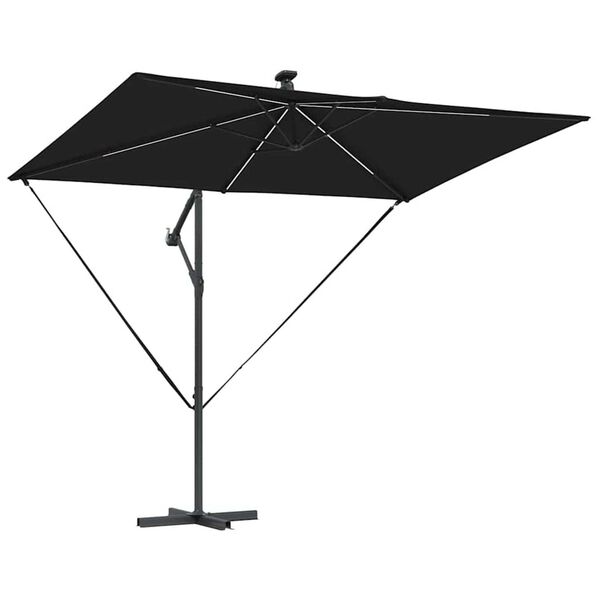 vidaXL Parasol banane à mât déporté Noir 294 x 200 x 254 cm