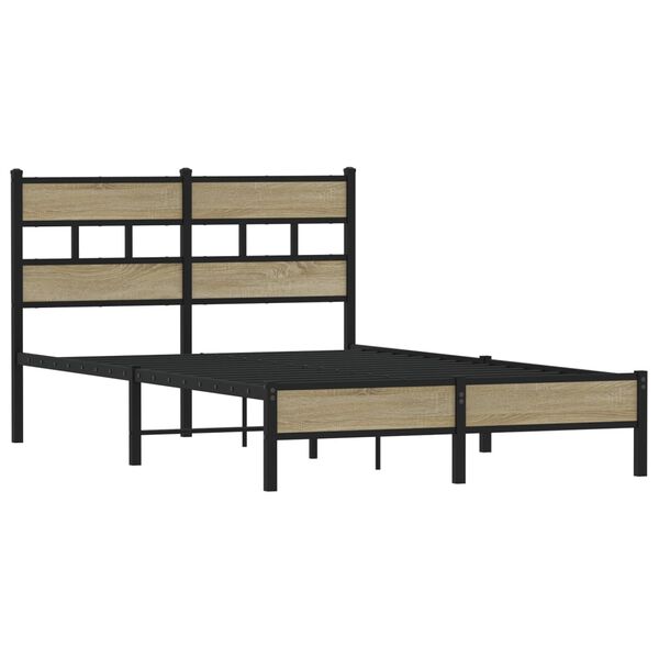 vidaXL Cadre de lit sans matelas ch&ecirc;ne sonoma 120x190 cm