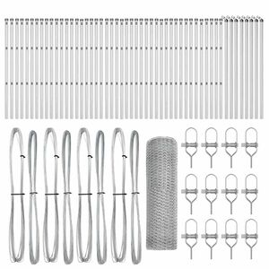 vidaXL Poteau de cl&ocirc;ture. Argent&eacute;