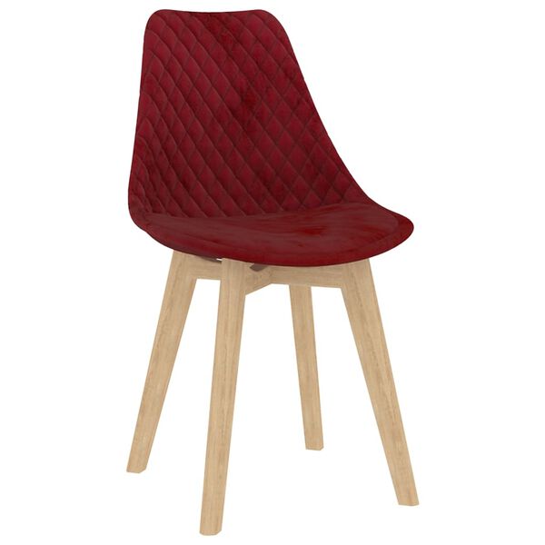 vidaXL Chaises à manger lot de 4 rouge bordeaux velours