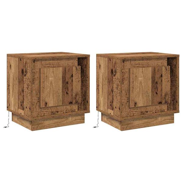 vidaXL Cabinet de chevet 2 pcs Bois ancien 44 x 34,5 x 45 cm