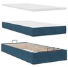 vidaXL Cadre de lit ottoman avec matelas bleu fonc&eacute; 100x200 cm velours