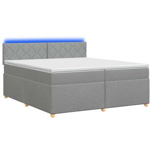vidaXL Lit boxspring avec matelas Gris clair 200 x 200 cm Tissu