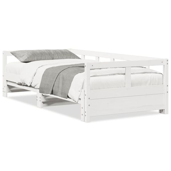 vidaXL Lit de jour sans matelas blanc 90x200 cm bois de pin massif