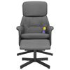 vidaXL Fauteuil de massage inclinable et repose-pieds gris fonc&eacute; tissu