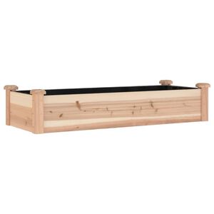 vidaXL Lit sur&eacute;lev&eacute; de jardin doublure 120x45x25 cm bois massif sapin