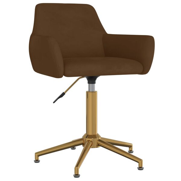 vidaXL Chaises pivotantes &agrave; manger lot de 6 Marron Velours