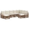 vidaXL Ensemble de canap&eacute; de jardin 9 pcs Beige polyrotin