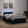 vidaXL Sommier &agrave; lattes de lit et matelas et LED vert fonc&eacute; 120x220cm velours
