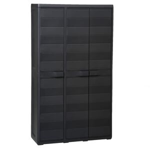 vidaXL Armoire de rangement de jardin avec 4 &eacute;tag&egrave;res Noir