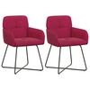 vidaXL Chaises de salle &agrave; manger 2 pc Velours Bordeaux