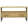vidaXL Table basse avec pieds en métal Marron 85x50x45 cm Bois OSLO
