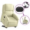 vidaXL Fauteuil inclinable &eacute;lectrique cr&egrave;me cuir v&eacute;ritable