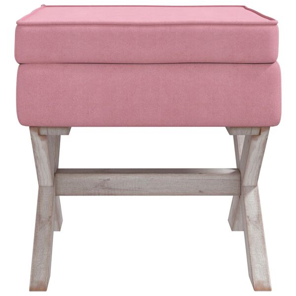 vidaXL Tabouret de rangement Rose 45x45x49 cm Velours
