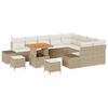 vidaXL Ensemble de canap&eacute; de jardin 12 pc Beige polyrotin