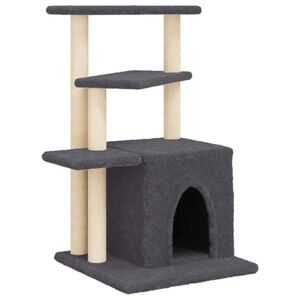 vidaXL Arbre &agrave; chat avec griffoirs en sisal gris fonc&eacute; 83,5 cm