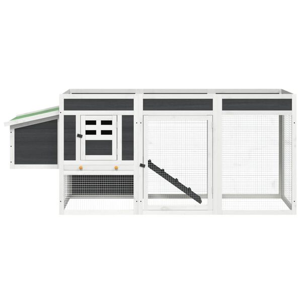 vidaXL Poulailler gris 204x50x84 cm bois massif de pin