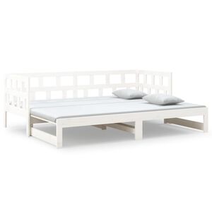 vidaXL Lit coulissant sans matelas blanc 2x(80x200)cm