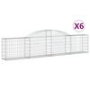 vidaXL Paniers &agrave; gabions arqu&eacute;s 6 pcs 300x30x60/80 cm Fer galvanis&eacute;