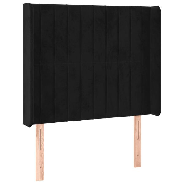 vidaXL T&ecirc;te de lit &agrave; LED Noir 103x16x118/128 cm Velours