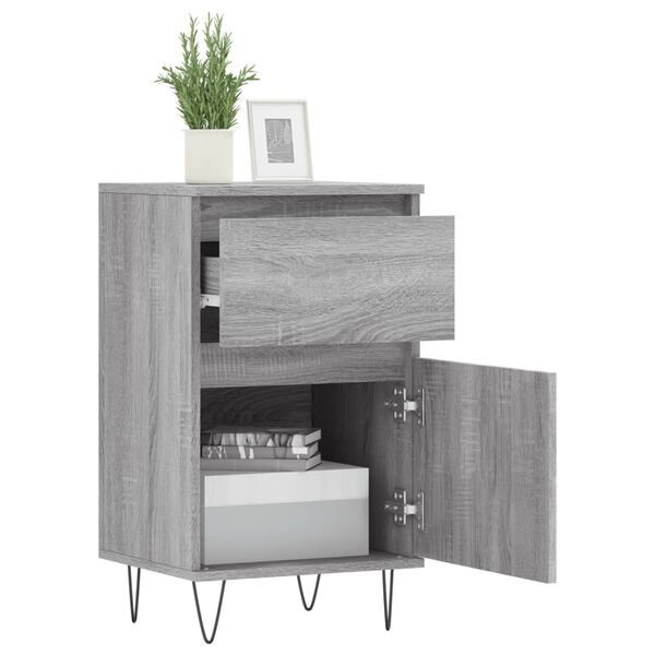 vidaXL Buffets 2 pcs sonoma gris 40x35x70 cm bois d'ing&eacute;nierie
