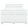 vidaXL Sommier à lattes de lit avec matelas Blanc 160x200cm Similicuir