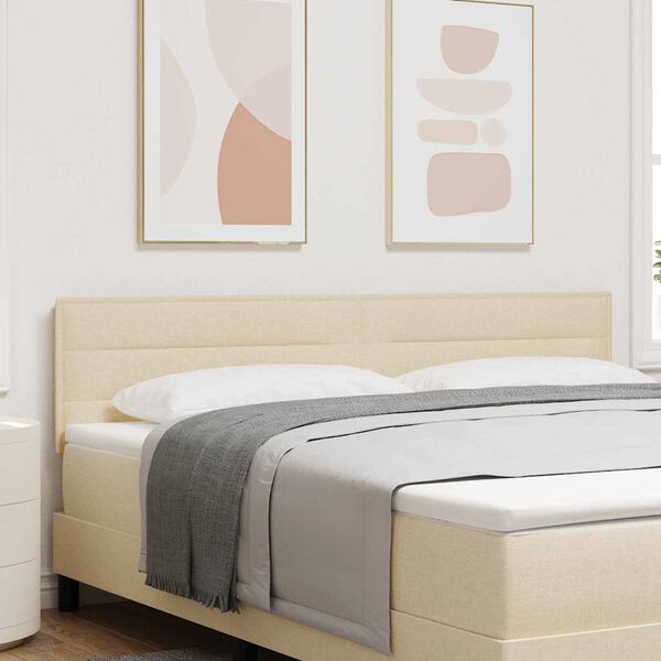 vidaXL T&ecirc;te de lit LED avec des lumi&egrave;res &agrave; LED Cr&egrave;me 180 cm Polyester