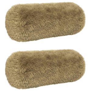 vidaXL Coussin avec oreiller HEERLEN 2 pi&egrave;ces Gris clair Fleece PV