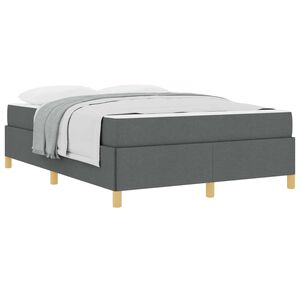 vidaXL Cadre de lit avec matelas Gris fonc&eacute; 140 x 190 cm tissu