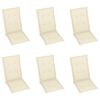 vidaXL Chaises de jardin lot de 6 avec coussins cr&egrave;me Bois teck massif