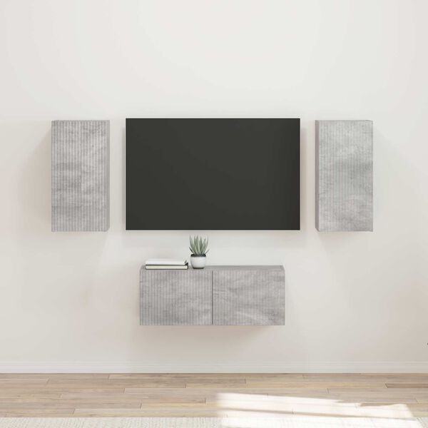 vidaXL Ensemble meuble TV 6 pcs Gris b&eacute;ton Bois d'ing&eacute;nierie
