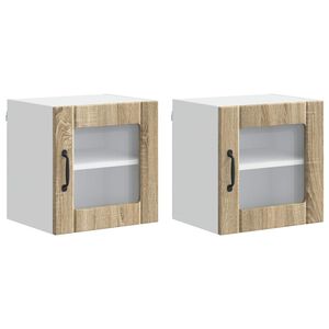 vidaXL Panneau de lave-vaisselle Lucca 2 pcs Ch&ecirc;ne Sonoma