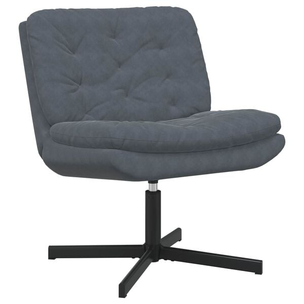 vidaXL Fauteuil relaxant pivotant Gris fonc&eacute; 63 x 75 x 76 cm Velours