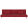 vidaXL Canapé-lit à 2 places et deux oreillers Rouge bordeaux Velours