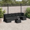 vidaXL Salon de jardin 8 pcs avec coussins noir r&eacute;sine tress&eacute;e