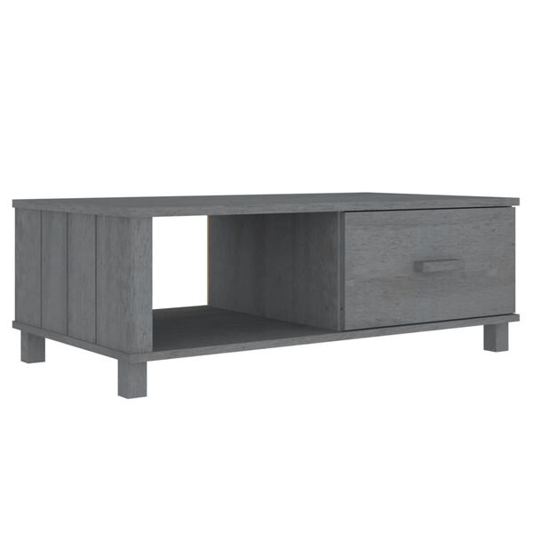 vidaXL Table basse HAMAR Gris foncé 100x55x35 cm Bois massif de pin